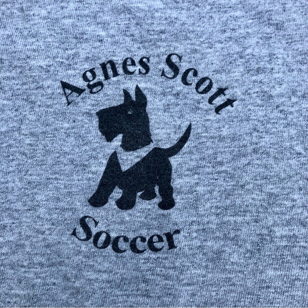 Agnes Scott Soccer Tee shirt Yorkie Smart Women Sweat Sz. Small